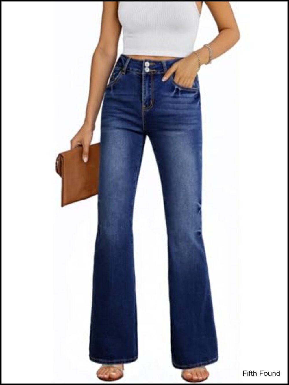 Women's Flare Bell Bottom High Waisted Wide Leg Bootcut Jeans